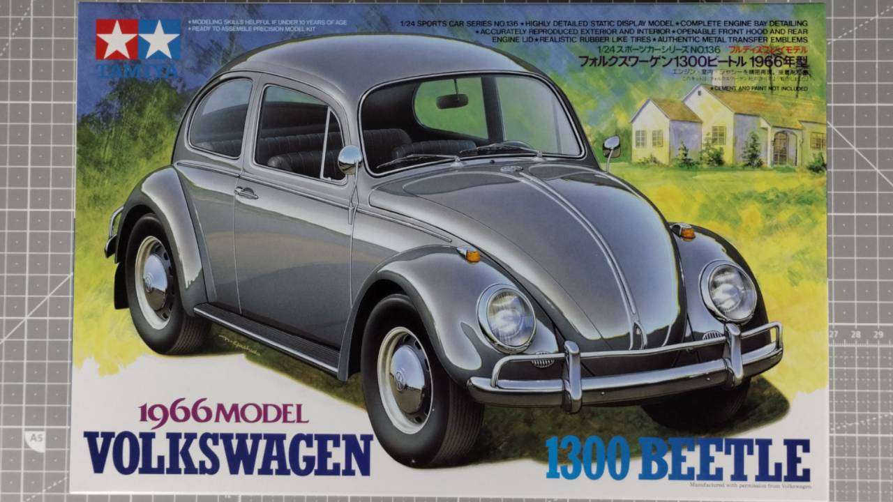 VW 1300 Beetle (1966) Tamiya - zawartość pudełka