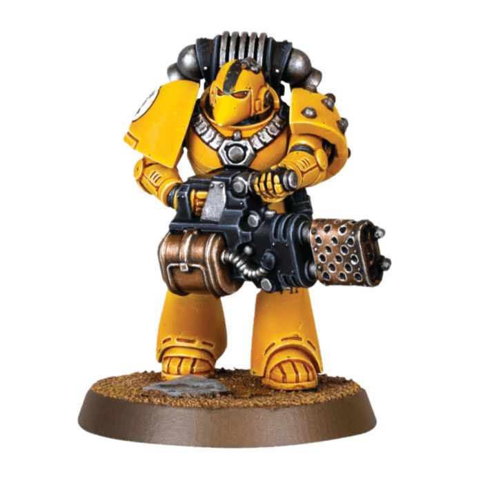 Imperial Fists Heavy Support Marine with Heavy Flamer