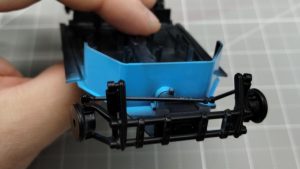 Pomalowany przód podwozia VW Beetle 1300 od Tamiya
