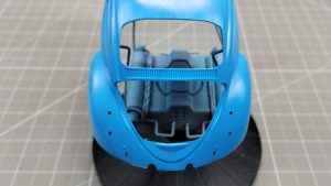 Pomalowany tył karoserii VW Beetle 1300 od Tamiya