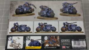 Tył pudełka Space Marines Outriders wh40k