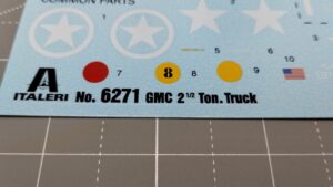 Oznaczenie kalkomanii GMC 6x6 Italeri