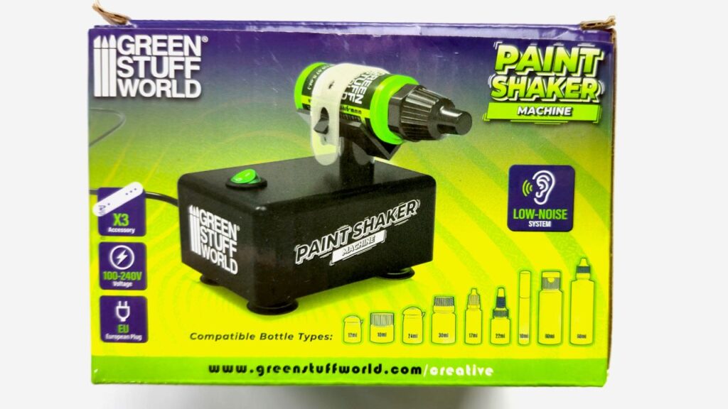 Przód pudełka paint shaker machine Green Stuff World